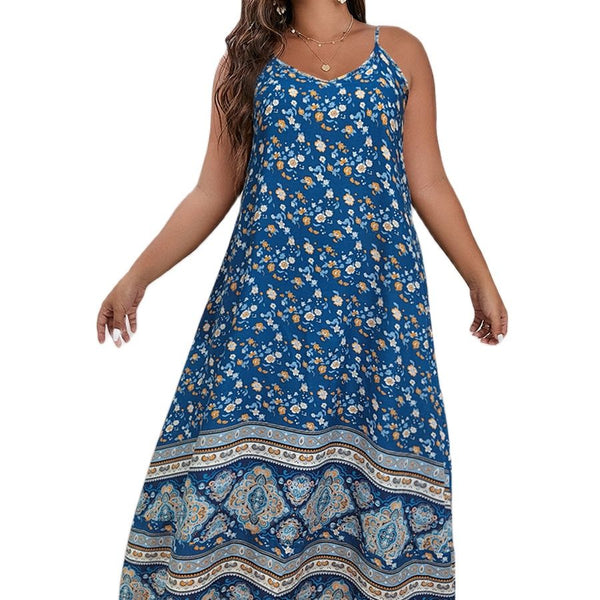 Fins -  Plus Size Dress with Summer Floral Print