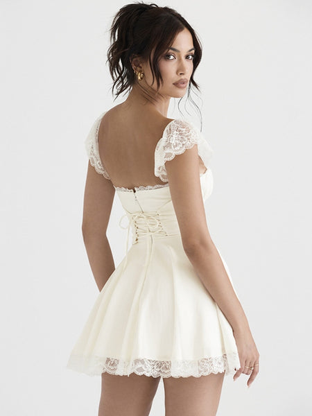 Mozi - Elegant White Mini Dress for summer