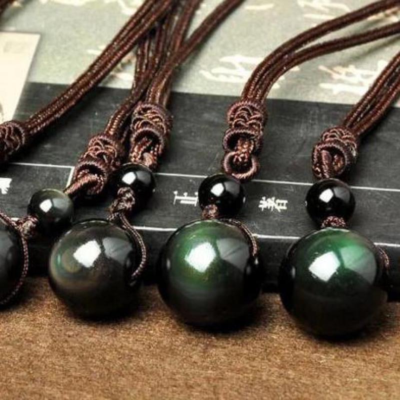 Black Obsidian Rainbow Necklace