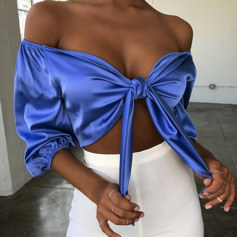 Kola - Satin Slik Crop Top