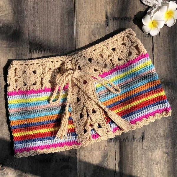 Diho - Crochet Handmade Mini Rainbow Shorts